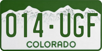 CO license plate 014UGF