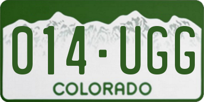 CO license plate 014UGG