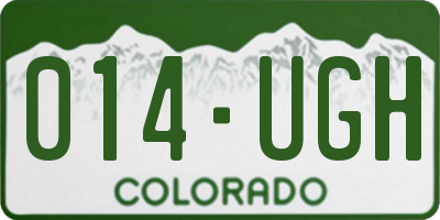 CO license plate 014UGH