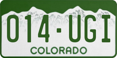 CO license plate 014UGI