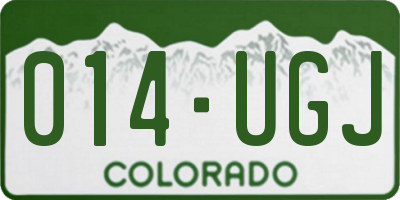 CO license plate 014UGJ