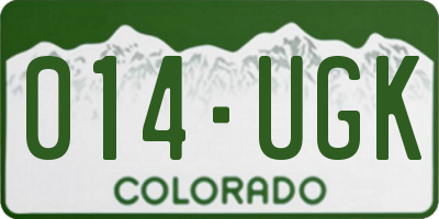 CO license plate 014UGK