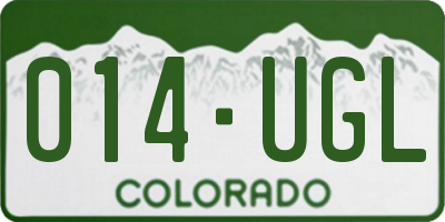 CO license plate 014UGL