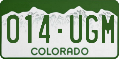 CO license plate 014UGM