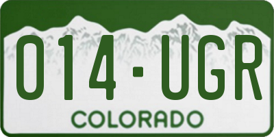 CO license plate 014UGR