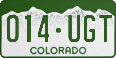 CO license plate 014UGT