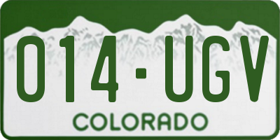 CO license plate 014UGV