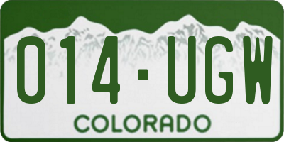 CO license plate 014UGW