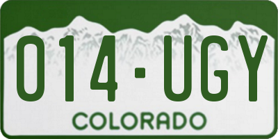 CO license plate 014UGY