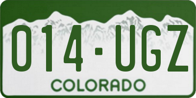 CO license plate 014UGZ