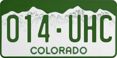 CO license plate 014UHC