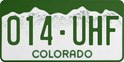 CO license plate 014UHF