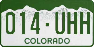 CO license plate 014UHH