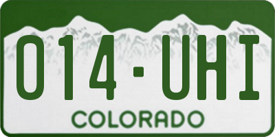 CO license plate 014UHI