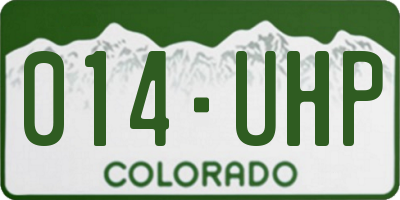 CO license plate 014UHP