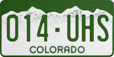 CO license plate 014UHS