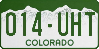 CO license plate 014UHT