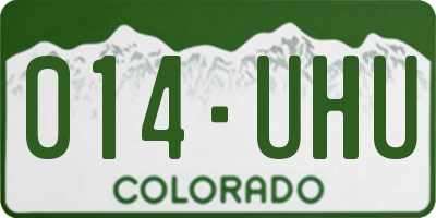 CO license plate 014UHU