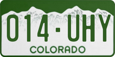 CO license plate 014UHY