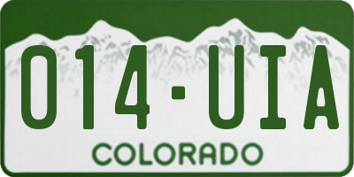 CO license plate 014UIA