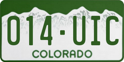 CO license plate 014UIC