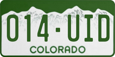 CO license plate 014UID