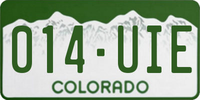 CO license plate 014UIE