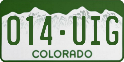 CO license plate 014UIG