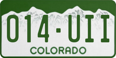 CO license plate 014UII