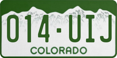 CO license plate 014UIJ