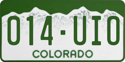 CO license plate 014UIO