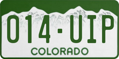 CO license plate 014UIP