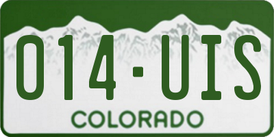 CO license plate 014UIS