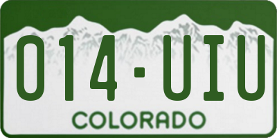 CO license plate 014UIU