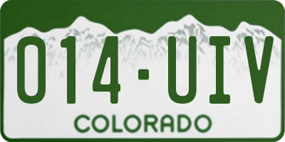 CO license plate 014UIV