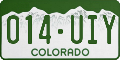 CO license plate 014UIY