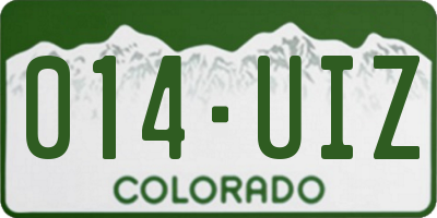 CO license plate 014UIZ