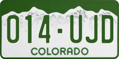 CO license plate 014UJD