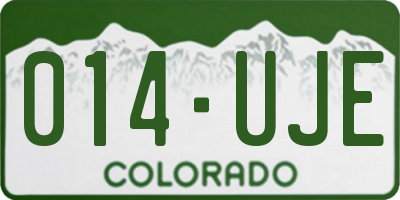 CO license plate 014UJE