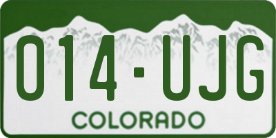 CO license plate 014UJG