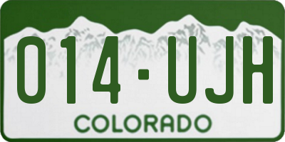 CO license plate 014UJH