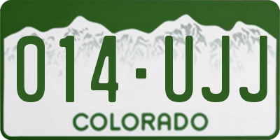 CO license plate 014UJJ