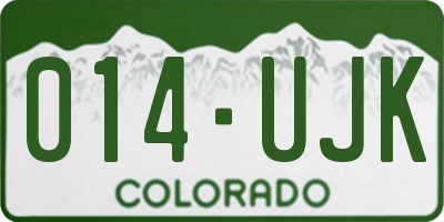 CO license plate 014UJK