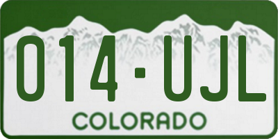 CO license plate 014UJL