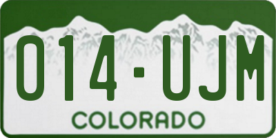 CO license plate 014UJM