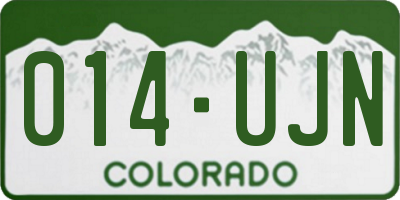 CO license plate 014UJN
