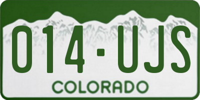 CO license plate 014UJS