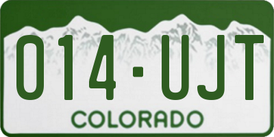 CO license plate 014UJT