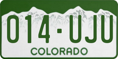 CO license plate 014UJU