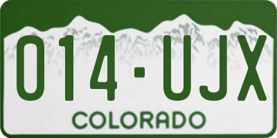 CO license plate 014UJX